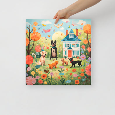 Paper Poster Playtime Art Vibrant Garden Scene