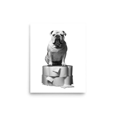 Bulldog Bathroom 8" x 10" Poster