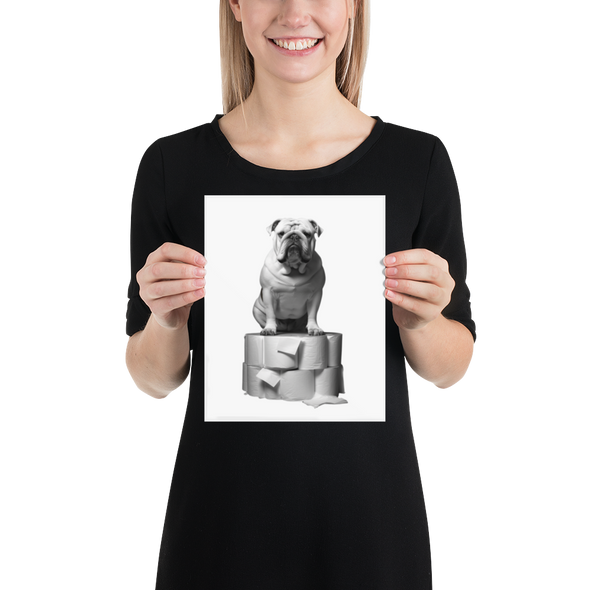 Bulldog Bathroom 8" x 10" Poster