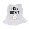 Free Kisses Dog Sundress - Word Print Dog Dress Shirt - Minimalist Dog Clothing