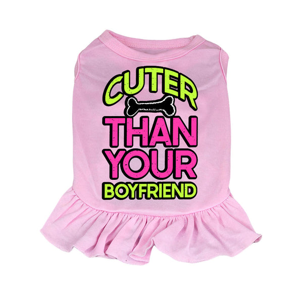 Cuter Than Your Boyfriend Dog Sundress - Funny Dog Dress Shirt - Colorful Dog Clothing