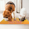 Dogs are Like Potato Chips Pet Food Mat - Funny Print Anti-Slip Pet Bowl Mat - Themed Pet Feeding Mat