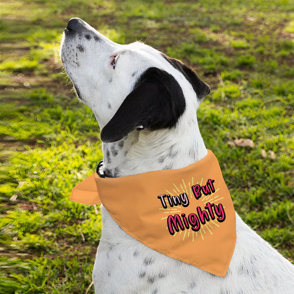 Tiny but Mighty Pet Bandana - Art Dog Bandana - Word Art Pet Scarf