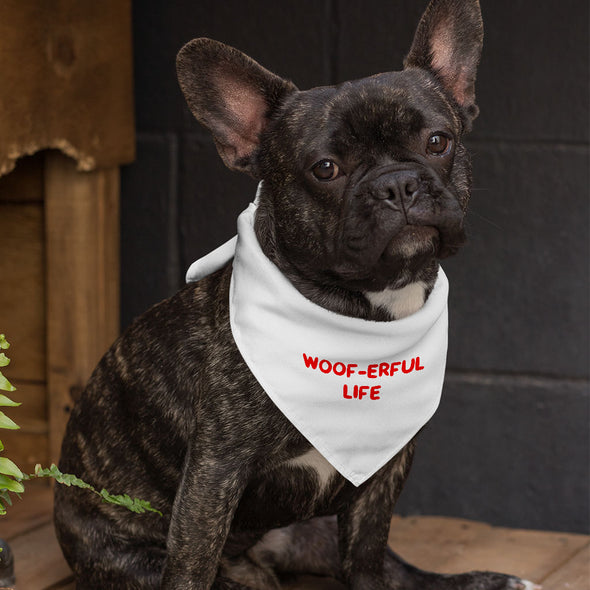 Woof Pet Bandana - Funny Dog Bandana - Cool Pet Scarf