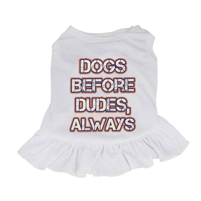 Dogs Before Dudes Dog Sundress - Dog Theme Dog Dress Shirt - Funny Dog Clothing