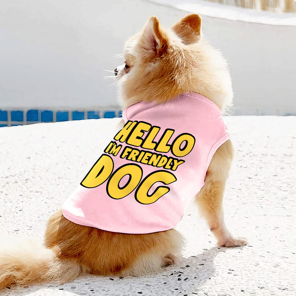 I'm Friendly Dog Dog Sleeveless Shirt - Themed Dog Shirt - Cute Dog Clothing