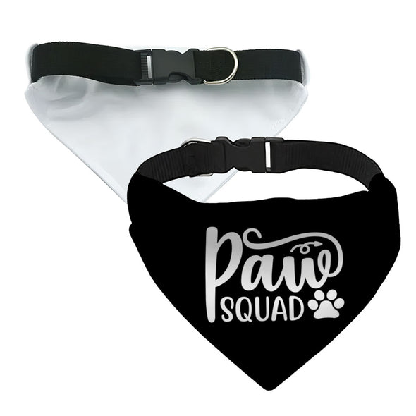 Paw Squad Pet Bandana Collar - Graphic Scarf Collar - Unique Dog Bandana