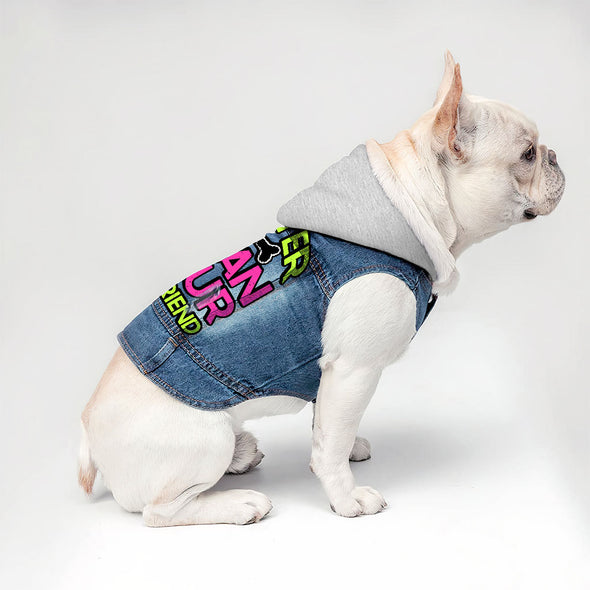 Cuter Than Your Boyfriend Dog Denim Jacket - Funny Dog Denim Coat - Colorful Dog Clothing