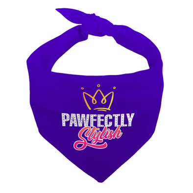 Pawfectly Stylish Pet Bandana - Crown Dog Bandana - Printed Pet Scarf