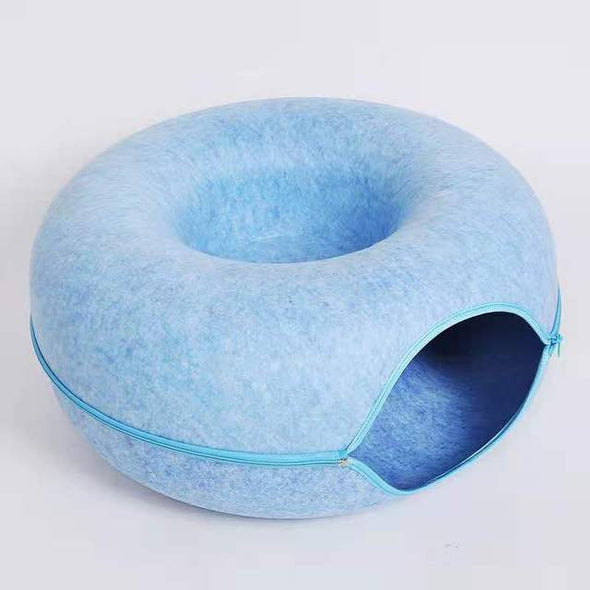 Petable Donut Cat Cave With Faux Fur