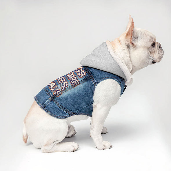 Dogs Before Dudes Dog Denim Jacket - Dog Theme Dog Denim Coat - Funny Dog Clothing