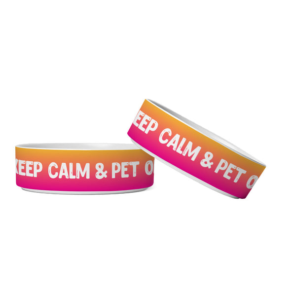 Best Keep Calm Pet Bowl - Trendy Dog Bowl - Cool Pet Food Bowl