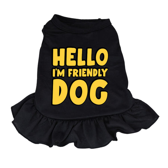 I'm Friendly Dog Dog Sundress - Themed Dog Dress Shirt - Cute Dog Clothing