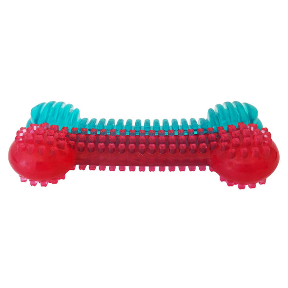 Textured Rubber Bone Dog Chew Toy - Dual Colored