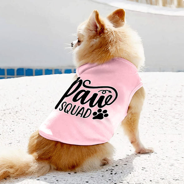 Paw Squad Dog Sleeveless Shirt - Graphic Dog Shirt - Unique Dog Clothing