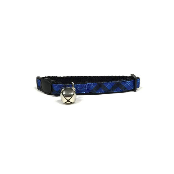 Blue Plaid Cat Collar