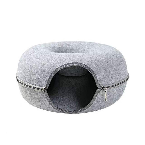 Petable Donut Cat Cave With Faux Fur