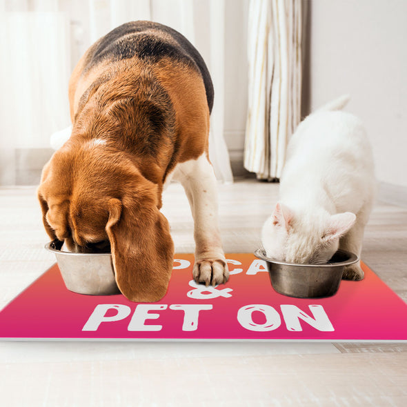 Best Keep Calm Pet Food Mat - Trendy Anti-Slip Pet Bowl Mat - Cool Pet Feeding Mat