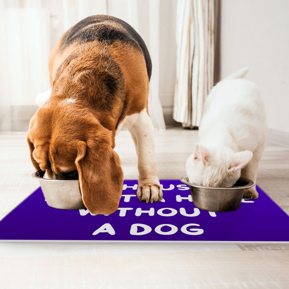 Dog Lover Pet Food Mat - Themed Anti-Slip Pet Bowl Mat - Cute Pet Feeding Mat