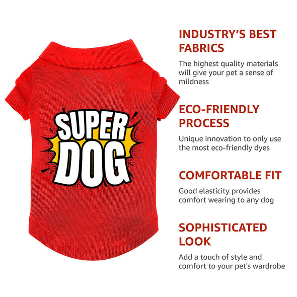 Super Dog Polo Shirt - Colorful Dog T-Shirt - Graphic Dog Clothing