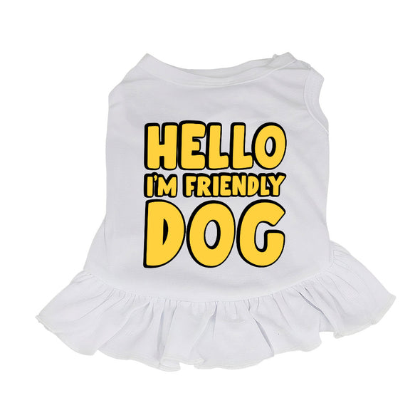 I'm Friendly Dog Dog Sundress - Themed Dog Dress Shirt - Cute Dog Clothing