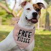 Free Kisses Pet Bandana - Word Print Dog Bandana - Minimalist Pet Scarf