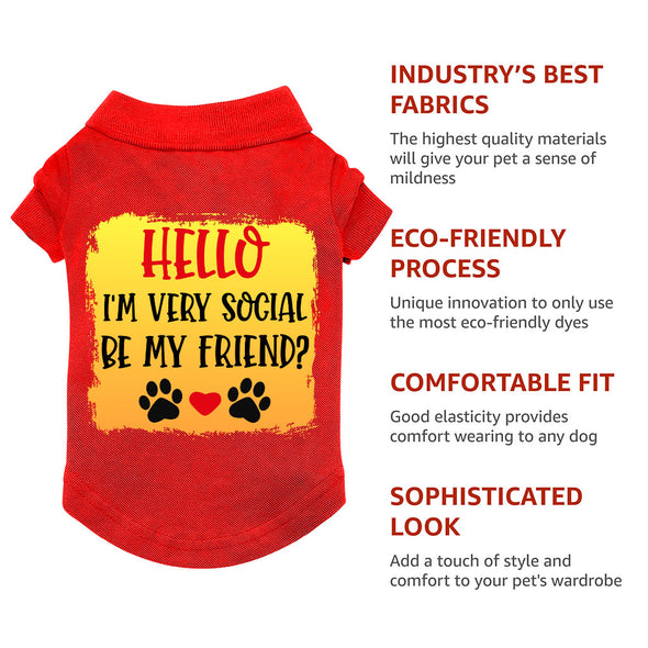 Friend Dog Polo Shirt - Colorful Dog T-Shirt - Printed Dog Clothing