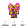 Happy Dog Happy Life Pet Bandana Collar - Phrase Scarf Collar - Art Print Dog Bandana