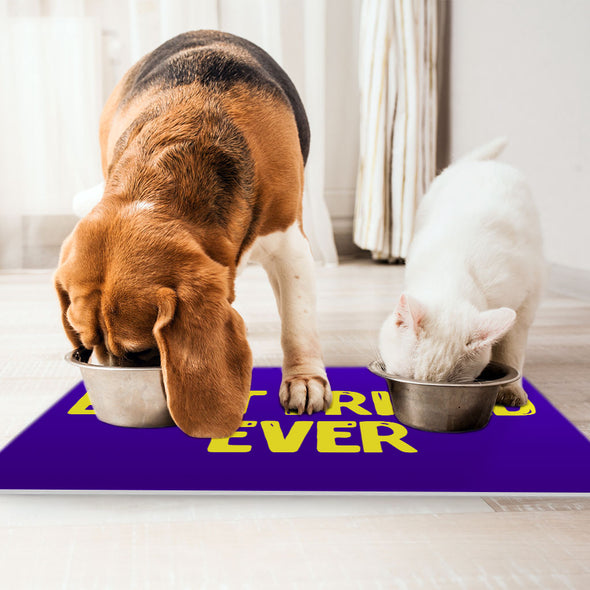 Best Friend Ever Pet Food Mat - Cute Design Anti-Slip Pet Bowl Mat - Best Print Pet Feeding Mat