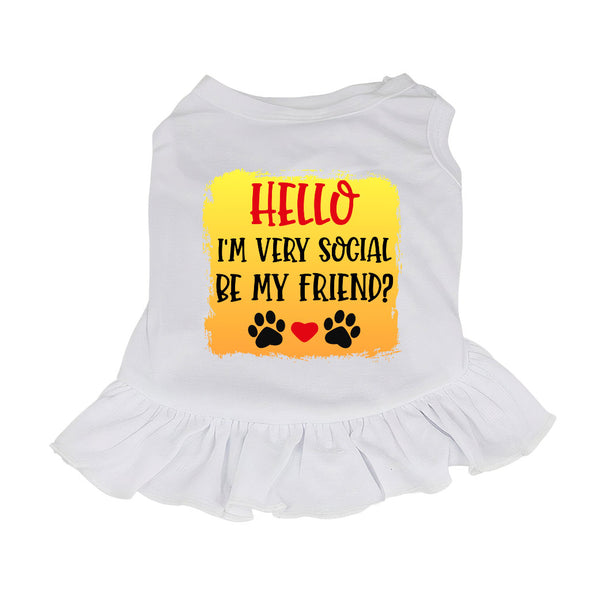 Friend Dog Sundress - Colorful Dog Dress Shirt - Printed Dog Clothing