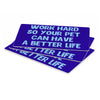 Work Hard Pet Food Mat - Funny Design Anti-Slip Pet Bowl Mat - Best Design Pet Feeding Mat