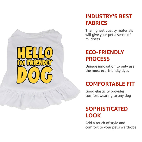 I'm Friendly Dog Dog Sundress - Themed Dog Dress Shirt - Cute Dog Clothing