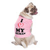 I Love My Human Dog Sleeveless Shirt - Text Design Dog Shirt - Heart Dog Clothing