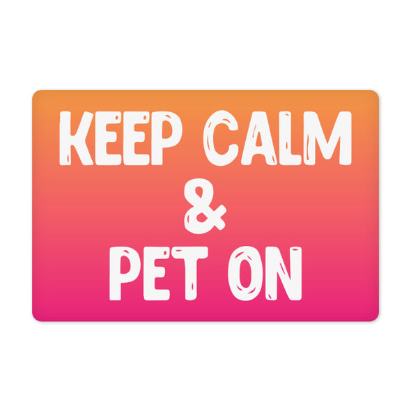 Best Keep Calm Pet Food Mat - Trendy Anti-Slip Pet Bowl Mat - Cool Pet Feeding Mat