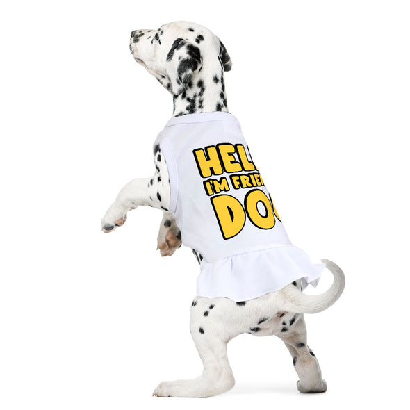 I'm Friendly Dog Dog Sundress - Themed Dog Dress Shirt - Cute Dog Clothing