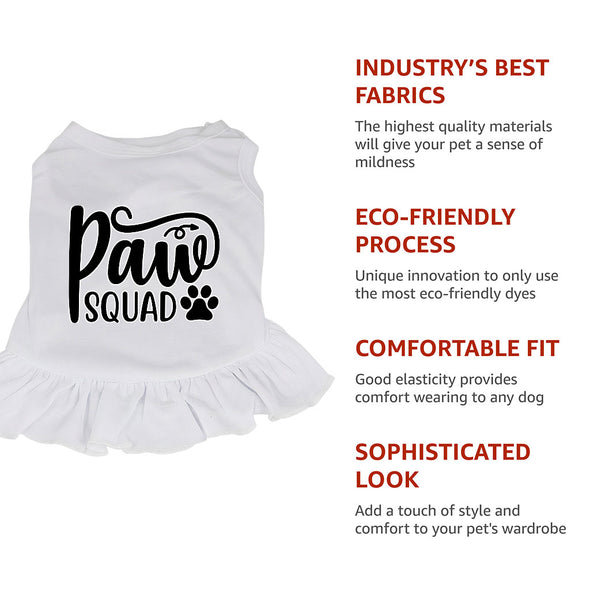 Paw Squad Dog Sundress - Graphic Dog Dress Shirt - Unique Dog Clothing