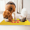 Woof Pet Food Mat - Funny Anti-Slip Pet Bowl Mat - Cool Pet Feeding Mat