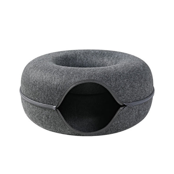 Petable Donut Cat Cave With Faux Fur