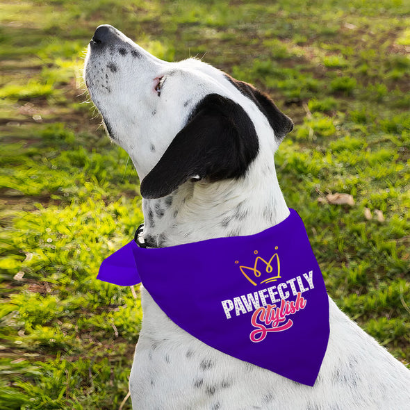 Pawfectly Stylish Pet Bandana - Crown Dog Bandana - Printed Pet Scarf