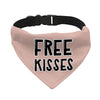 Free Kisses Pet Bandana Collar - Word Print Scarf Collar - Minimalist Dog Bandana