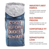 Dogs Before Dudes Dog Denim Jacket - Dog Theme Dog Denim Coat - Funny Dog Clothing