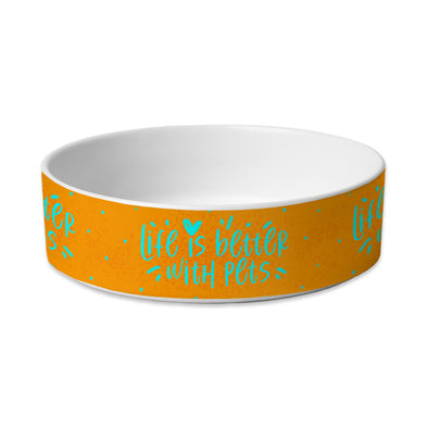 Life Is Better With Pets Pet Bowl - Kawaii Dog Bowl - Printed Pet Food Bowl