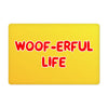 Woof Pet Food Mat - Funny Anti-Slip Pet Bowl Mat - Cool Pet Feeding Mat