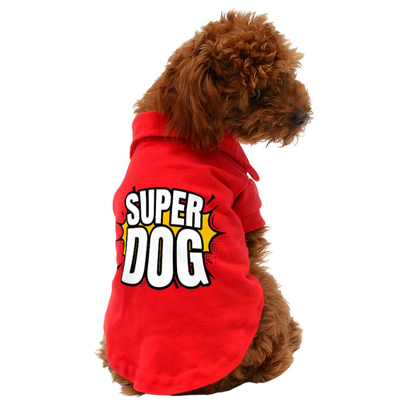 Super Dog Polo Shirt - Colorful Dog T-Shirt - Graphic Dog Clothing