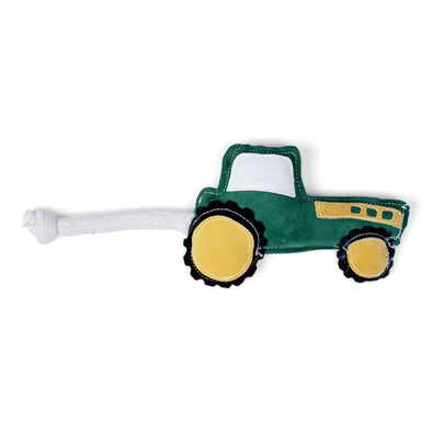 Vegan Leather Green Tractor Eco Friendly Dog Toy