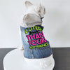 Cuter Than Your Boyfriend Dog Denim Jacket - Funny Dog Denim Coat - Colorful Dog Clothing