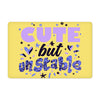 Cute but Unstable Pet Food Mat - Funny Design Anti-Slip Pet Bowl Mat - Graphic Pet Feeding Mat