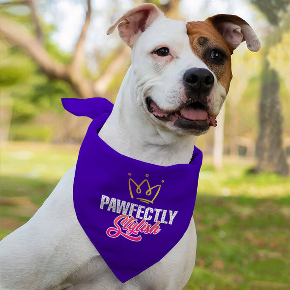 Pawfectly Stylish Pet Bandana - Crown Dog Bandana - Printed Pet Scarf