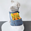 Friend Dog Denim Jacket - Colorful Dog Deim Coat - Printed Dog Clothing