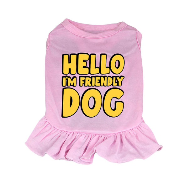 I'm Friendly Dog Dog Sundress - Themed Dog Dress Shirt - Cute Dog Clothing